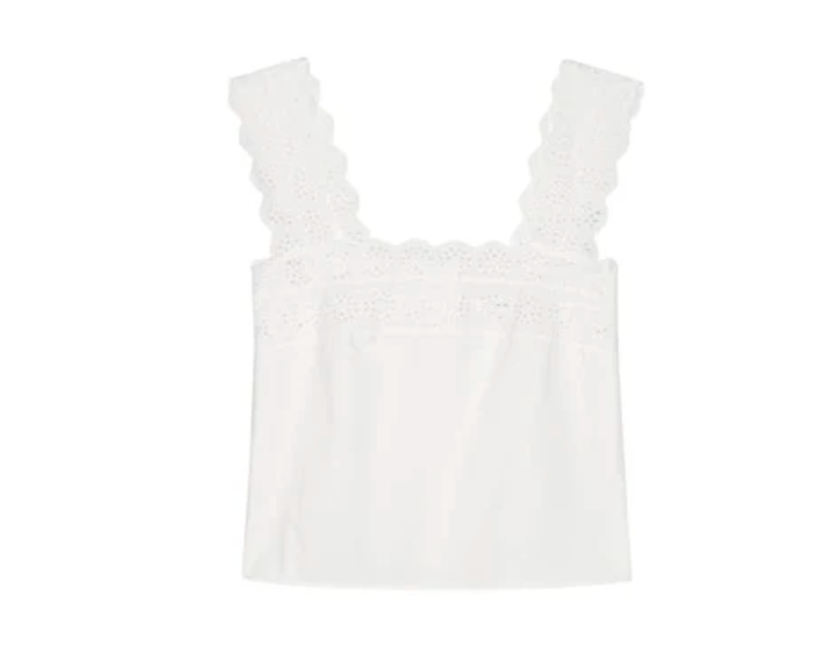 The Eyelet Tank White
