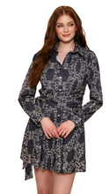 Load image into Gallery viewer, Evelyn Dress Navy Ivory