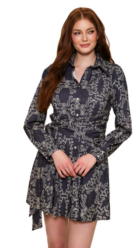 Evelyn Dress Navy Ivory
