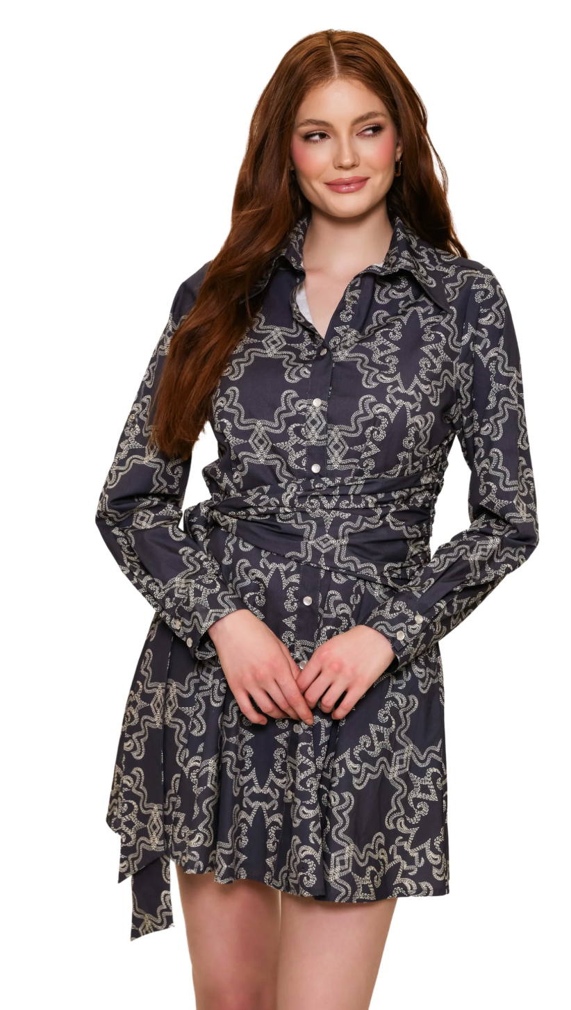 Evelyn Dress Navy Ivory