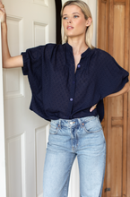 Load image into Gallery viewer, Emerson Fry Mandarin Collar Top - Martime