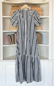 Lantern Dress Handloom Stripes
