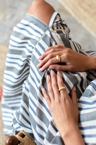 Lantern Dress Handloom Stripes