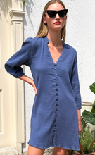 Load image into Gallery viewer, Blouson Dress Blue Indigo
