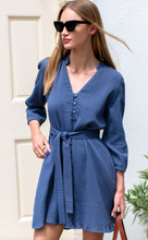 Load image into Gallery viewer, Blouson Dress Blue Indigo
