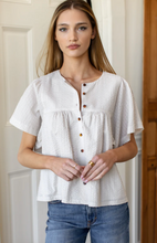 Load image into Gallery viewer, Marion Button Blouse Natural Textured