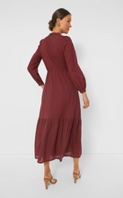 Load image into Gallery viewer, Frances 3 Dress Swiss Dots Burgundy