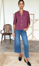 Load image into Gallery viewer, Madarin Collar Top Berry