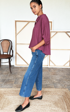 Load image into Gallery viewer, Madarin Collar Top Berry