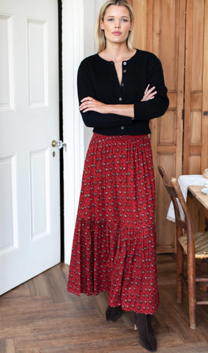 Shirred Skirt Lantern Flower Rouge