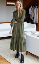Load image into Gallery viewer, Frances 3 Dress Moss Swiss Dot