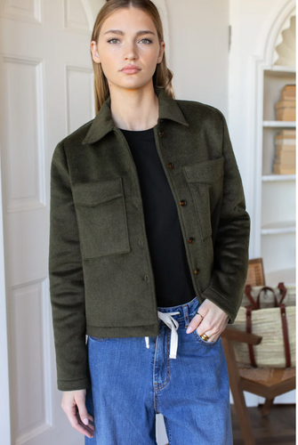 Atelier Pocket Jacket Army Green Wool