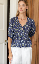 Load image into Gallery viewer, Bastian Top Pressed Poppies Blue