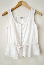 Load image into Gallery viewer, Studio Peplum Top Ivory Linen