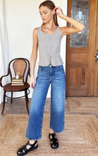 Load image into Gallery viewer, Studio Peplum Top Newburyport Stripe