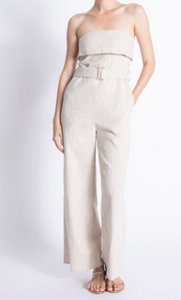 Dove Linen Jumpsuit Oatmeal