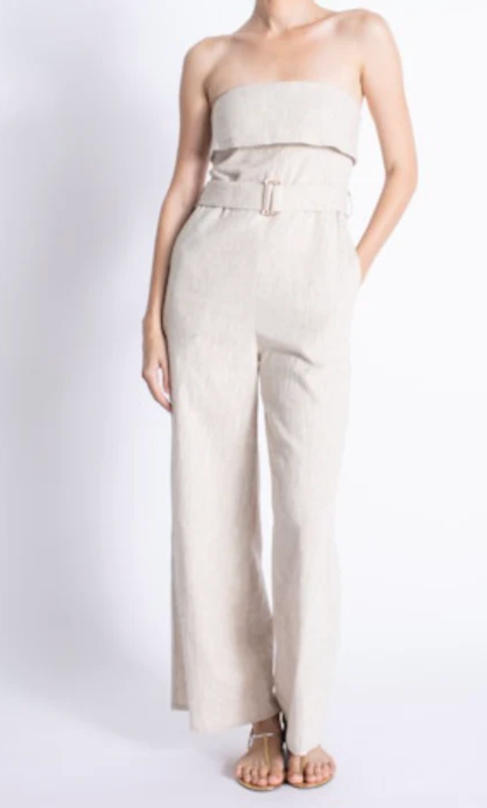 Dove Linen Jumpsuit Oatmeal