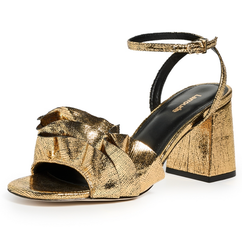 Selena Ruffle Sandal Gold