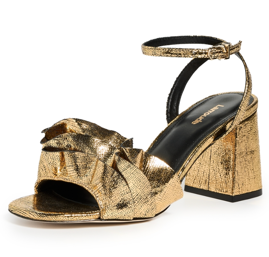 Selena Ruffle Sandal Gold