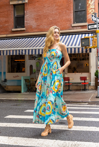 Margeaux Dress Canary Tie Dye Print