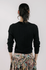 Serafina Pointelle Knit Black
