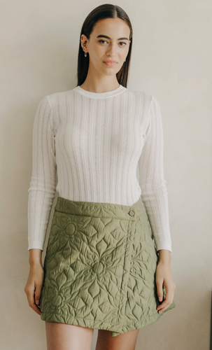 Melanie Quilted Skirt Olive