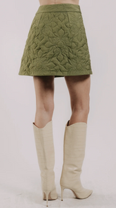 Melanie Quilted Skirt Olive