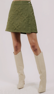 Melanie Quilted Skirt Olive
