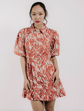 Load image into Gallery viewer, Marta Mini Dress Terracotta Zebra