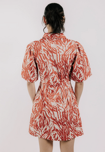 Marta Mini Dress Terracotta Zebra