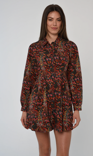 Marta L/S Mini Dress Harlequin Print