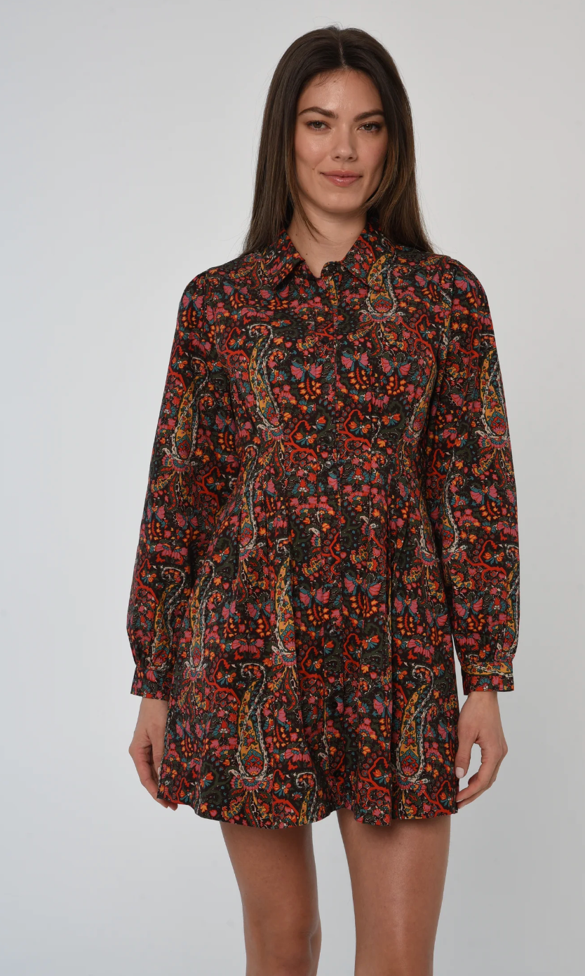 Marta L/S Mini Dress Harlequin Print