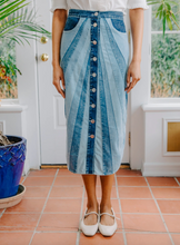 Load image into Gallery viewer, Appoline Midi Skirt Paneled Denim