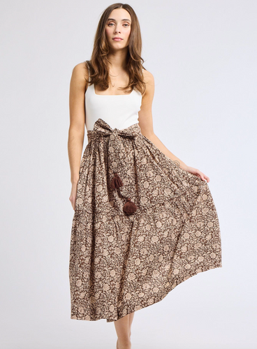 Francoise Skirt Cocoa Floral