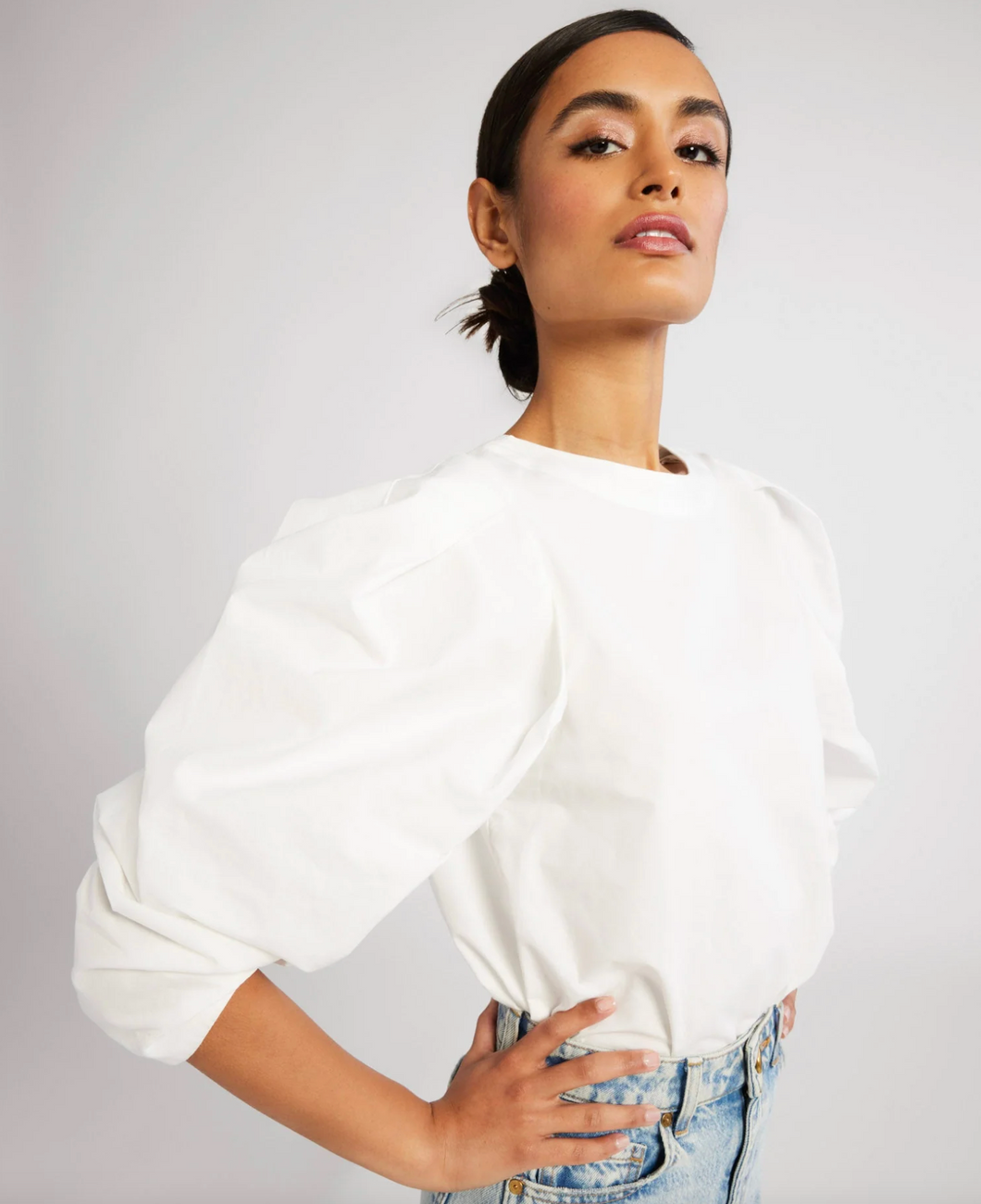 Lila Top White