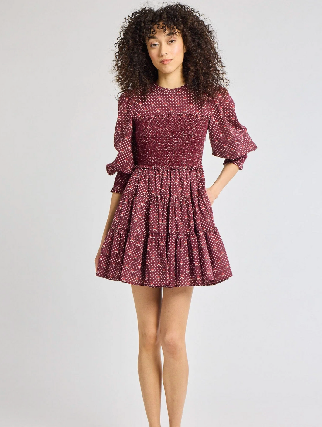 Maeve Dress Burgund Foulard