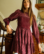 Load image into Gallery viewer, Maeve Dress Burgund Foulard