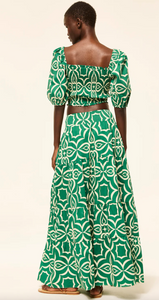 Yelena Skirt Green Mosaic Tile