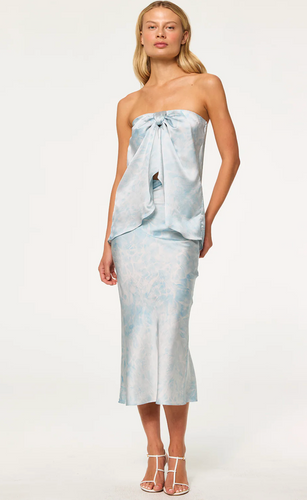 Fay Skirt Aqua Blue Satin