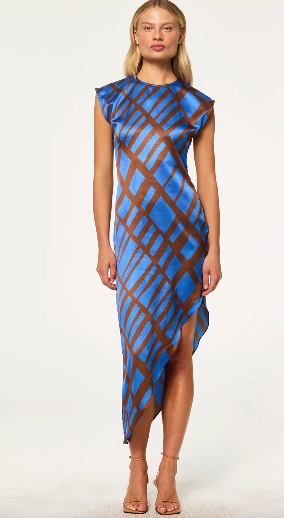 Lydia Dress Blue/Brown