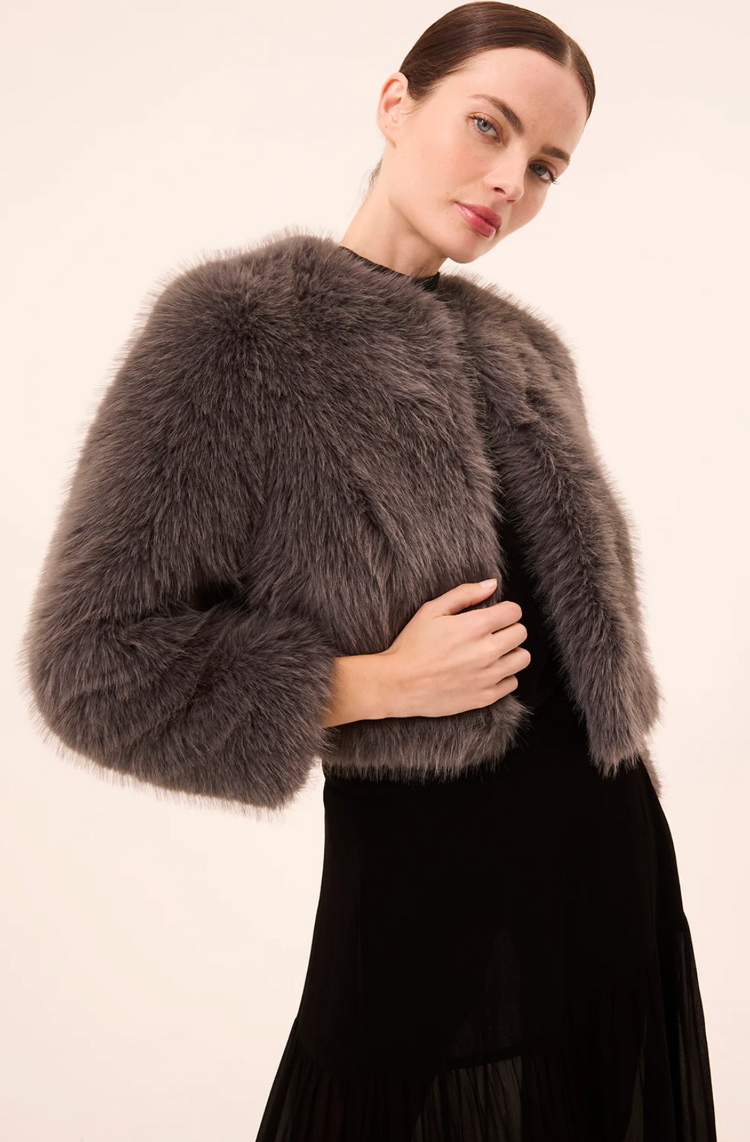 Jordyn Cropped Jacket Dark Grey