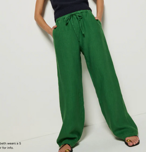 Lucia Tie Waist Pant Green Lawn