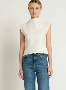 Lulu Mock Neck Top Porcelain