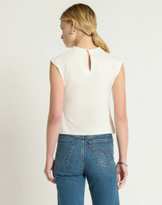Lulu Mock Neck Top Porcelain