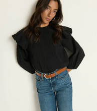 Load image into Gallery viewer, Aria Ruffle Top Jet Black