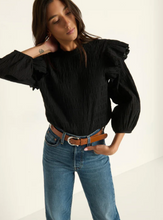 Load image into Gallery viewer, Aria Ruffle Top Jet Black