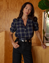 Load image into Gallery viewer, Beckett Blouse Starry Night Plaid