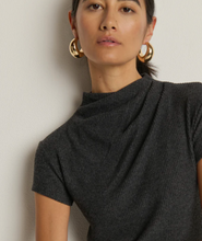 Load image into Gallery viewer, Katie Draped Top Heather Charcoal