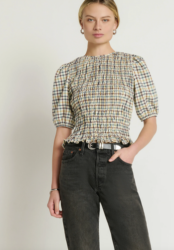 Brinley Smocked Top Plaid