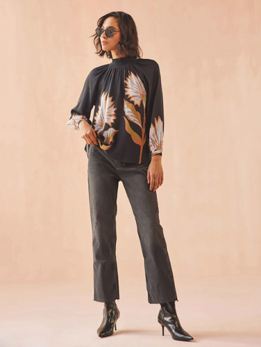 Brooke Blouse Mattia Obsidian